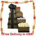 Four Tier Celebration Pack with 2 Free Rakhi.  Delivery Time:- 4-5 Day.<br>You may add Rakhi from <a href='Page_details.asp?product_id=R0233&page_name=rakhi_usa'><b><font color=0000ff> Addon</font></b></a> page.