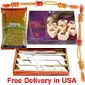 Sweets Hamper with 2 Free Rakhi. Delivery Time:- 4-5 day.<br>You may add Rakhi from <a href='Page_details.asp?product_id=R0319&page_name=rakhi_usa'><b><font color=0000ff> Addon</font></b></a> page.