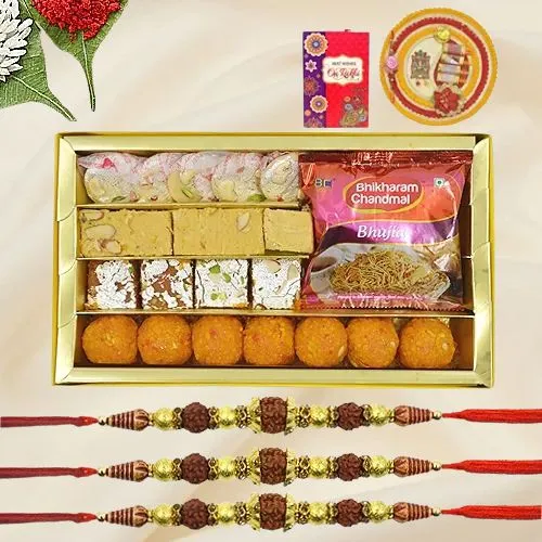 Rudrakhsha Rakhi n Enticing Sweets