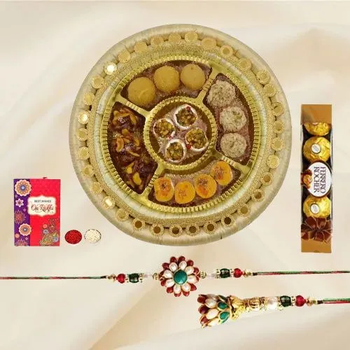 Couple Rakhi n Sweets Ties