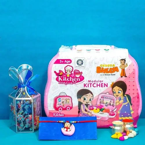 Beautiful Kitchen Set with Mickey Rakhi