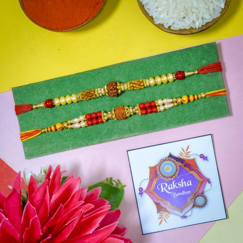 Graceful Rudraksh Rakhi Combo