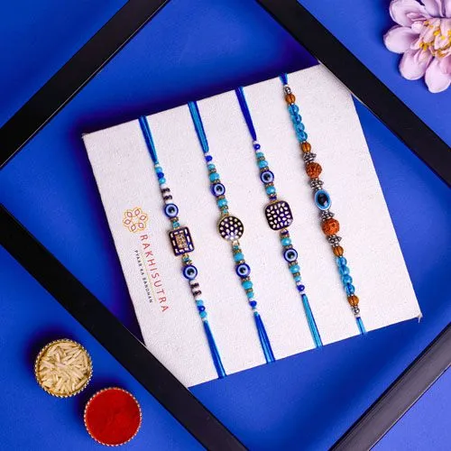 Charming Evil Eye Rakhi Set of Four