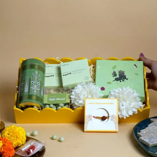 Rudraksha Rakhi  N  Festive Indulgence Tray