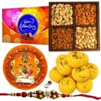 Cadbury Celebration, Mixed Dry Fruits, <font color=#FF0000>Haldiram</font> Kesar Peda, Shree Thali and Rakhi