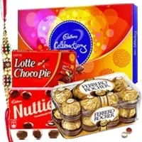 Rakhi Gifts - Chocolate Hamper N Rakhi