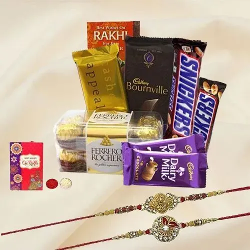 Handful of Chocolates with Fancy Rakhi