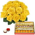 Yellow Roses with Assorted Sweets 