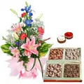 Mixed Flower Bouquet with Dry Fruits 