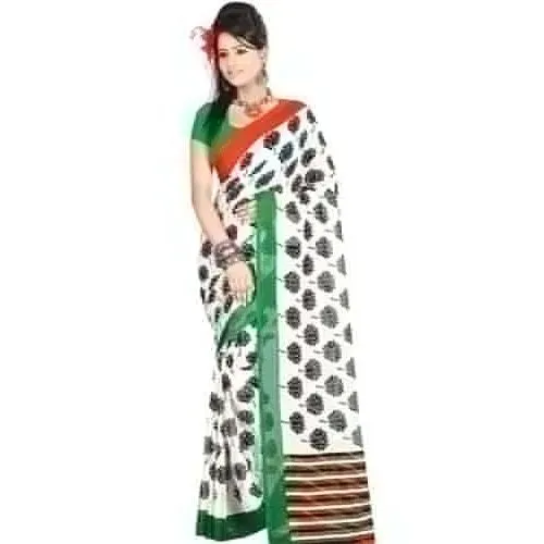 Classy White in Colour Dani Georgette Printed Saree with Floral Design