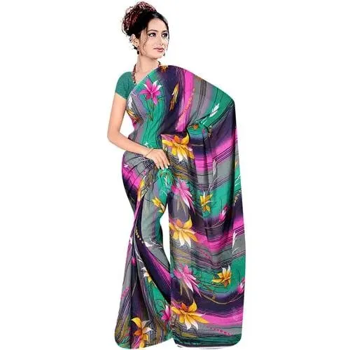 Attractive Womens Printed Georgette Saree from Suredeal Brand