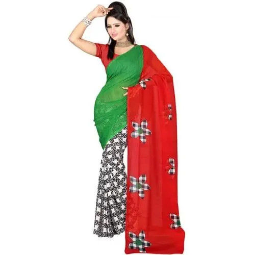 Trendsetting Faux Gorgette Printed Saree