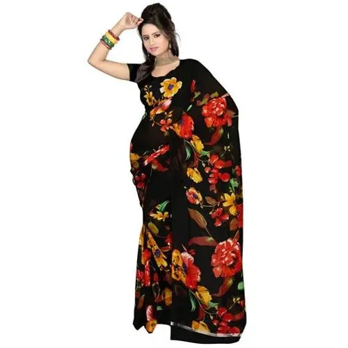 Impressionable Faux Gorgette Printed Saree