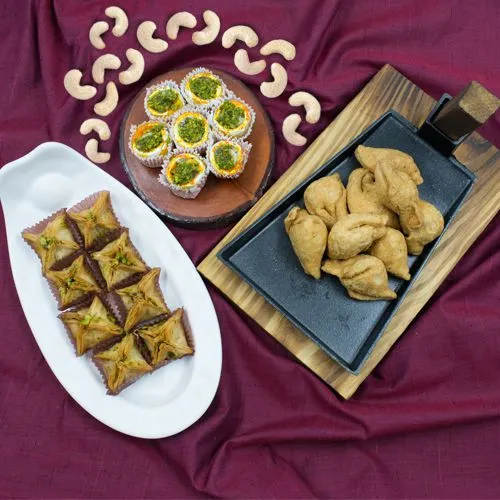Tasty Pyramid Baklawa with Snacks n Sweets from Haldirams