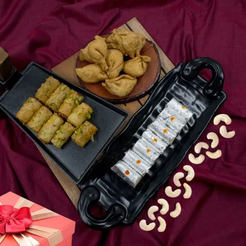 Deliver Roll Baklawa with Mini Samosa N Kaju Roll from Haldiram