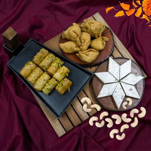 Shop Haldiram Kaju Barfi n Roll Baklawa with Snacks