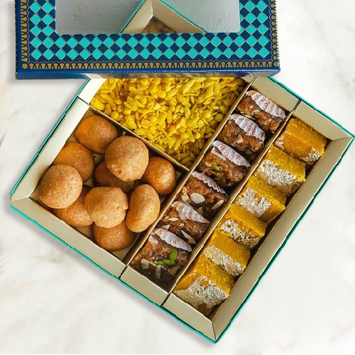 Premium Kesar Sweets Assortments with Savories Gift Box