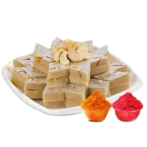 Fresh Kaju Barfi with free Gulal/Abir Pouch