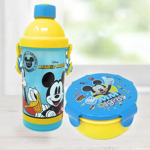 Wonderful Mickey Mouse Sipper Bottle n Tiffin Box Budget Combo