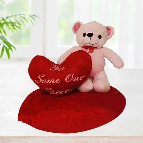 Marvelous Cushion with Heart N Teddy