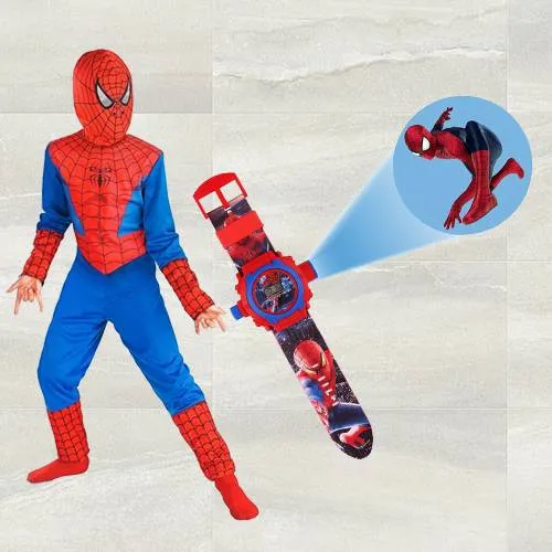 Remarkable Spiderman Projector Watch N Spiderman Costume for Kids