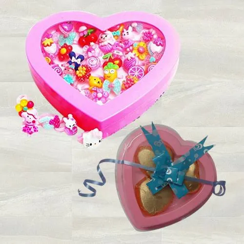 Amazing Cartoon Finger Rings with 3 Pcs Heart Shaped Chocolates