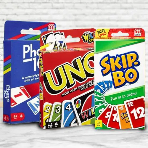 Wonderful Mattel Uno, Skip Bo N Phase 10 Card Game