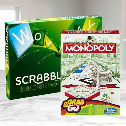 Exciting Mattel Scrabble Board N Monopoly Grab N Go Game