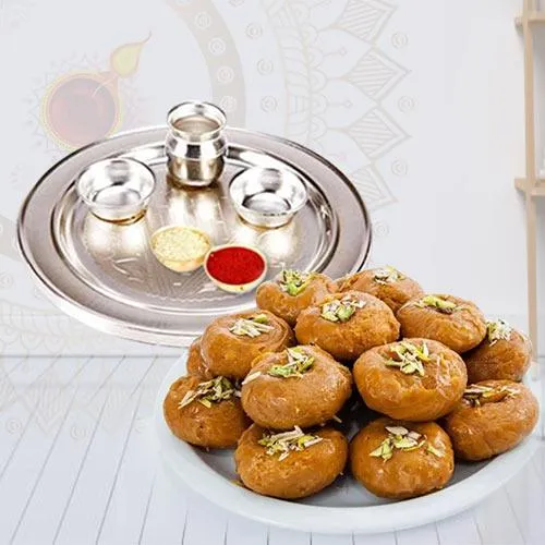 Exclusive Pooja Thali with Pack of Balushahi