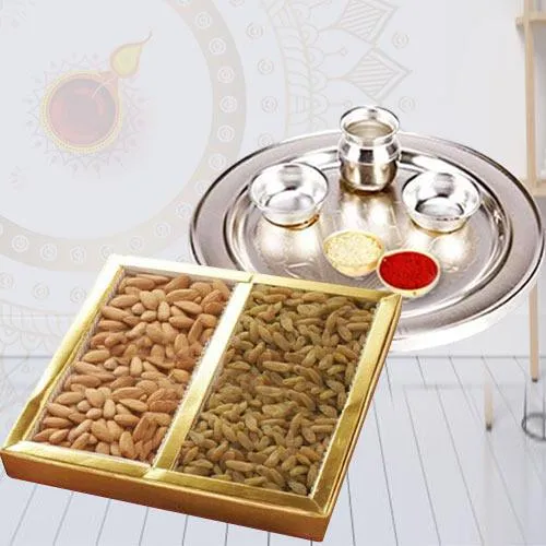 Ethnic Pooja Thali with Mixed Dry Fruits
