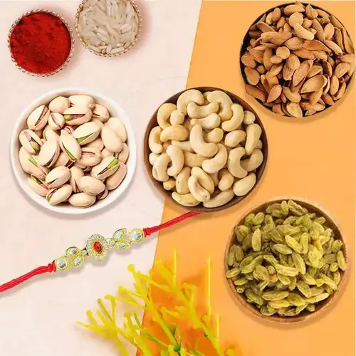 One or More Premium Rakhi with Dry fruits