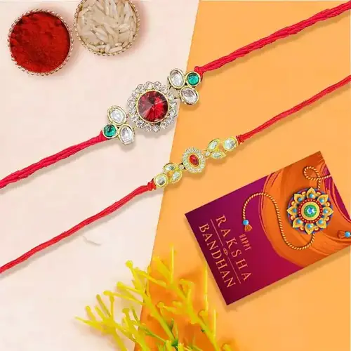 Delightful Gift of 2 Designer Rakhi