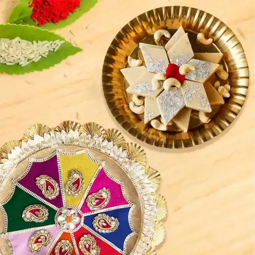 Delicious Kaju Katli and Rakhi Thali