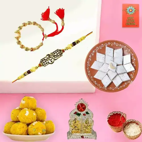 Stunning Bhaiya Bhabhi Set Rakhi N Assortments Combo