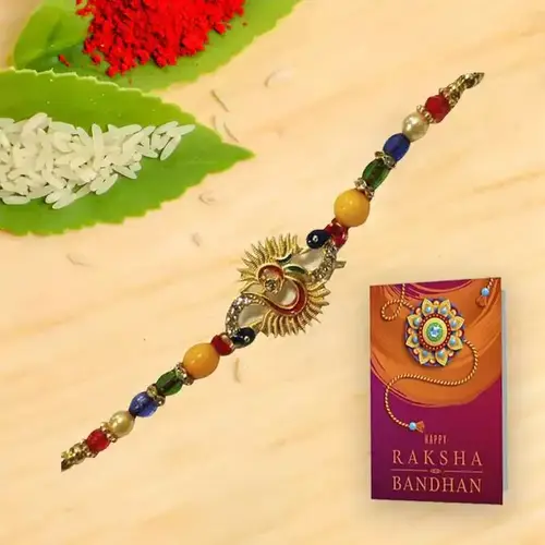 Ethereal Stone Work Om Rakhi