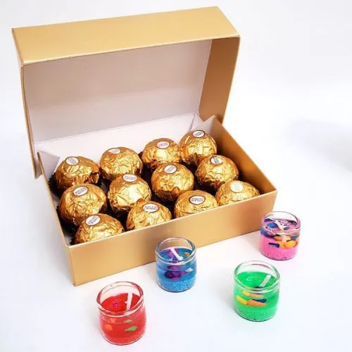 Fancy Tealights N Chocolates Combo