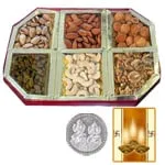 Silver Plated Coin with Dryfruit