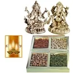 Laxmi Ganesh Idol with Dry Fruits