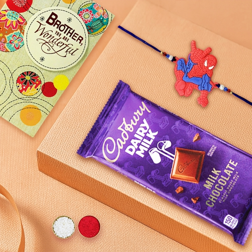 Spiderman Rakhi & Chocolate Treat Set