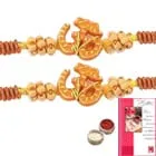 Two Om Rakhi with Roli Tika