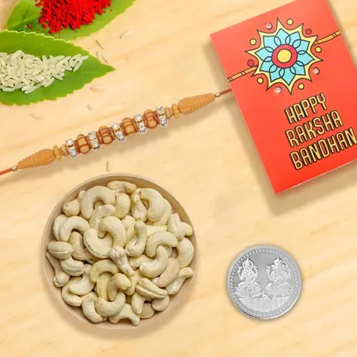 Rakhi Delight With Cashews & Silver Coin