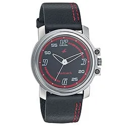 Typically styled round dial wrist watch for gents from Titan Fastrack.