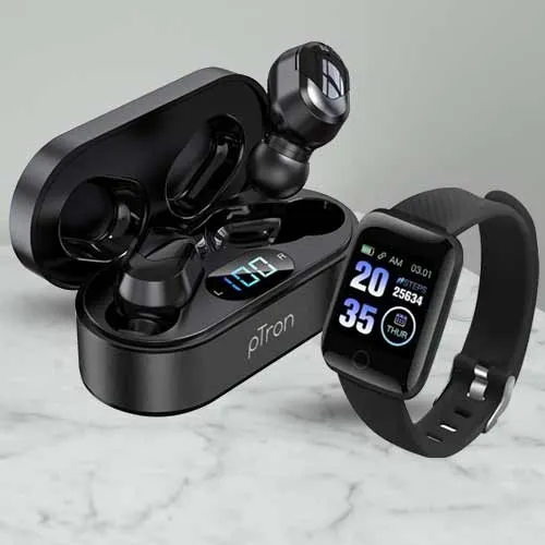 Outstanding Smart Watch N pTron Wireless Headphones