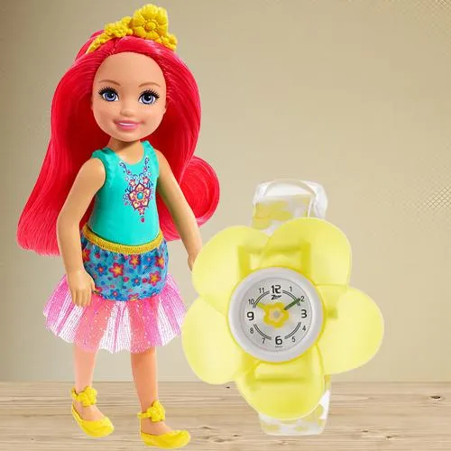 Exclusive Zoop Analog Watch N Barbie Chelsea Doll