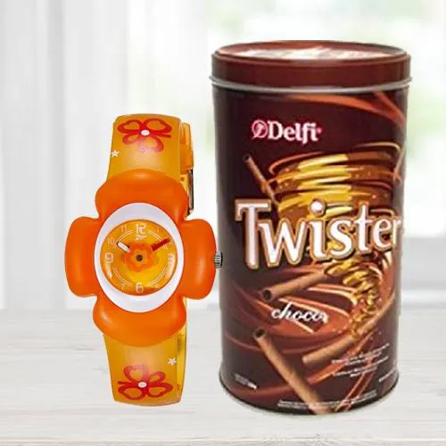 Wonderful Zoop Analog Watch N Delfi Twister Chocolate Wafer