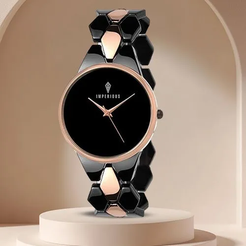 Timeless Elegance   Womens Black Dial Watch