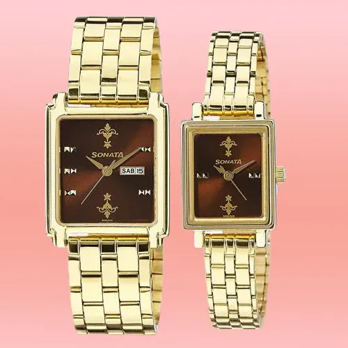 Remarkable Sonata Analog Couple Watch