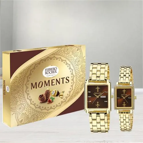 Stunning Sonata Analog Watch N Ferrero Rocher Moments Chocos