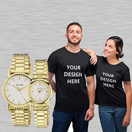 Stunning Sonata Analog Watch N Personalized T Shirts