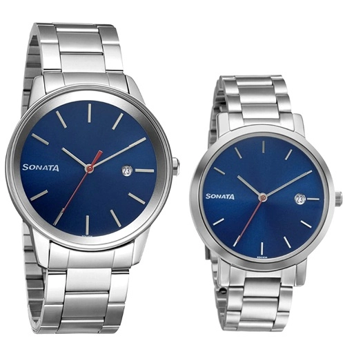 Beautiful Blue Pair Sonata Bandhan Watch